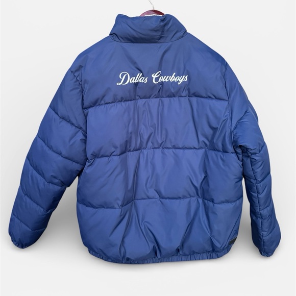 🏈Women’s WEAR by Erin Andrew’s Navy White Dallas Cowboys Reversible Cropped Full - Picture 2 of 8